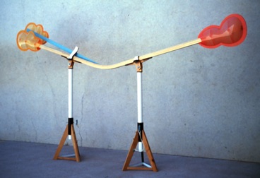 Sprung
Alder, Pine, Hardboard, Plastic, Hardware, Acrylic Paint, Lacquer
118"L. x 14"W. x 60"H.
1978